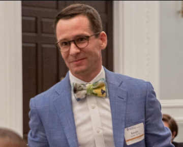 Man standing in ballroom